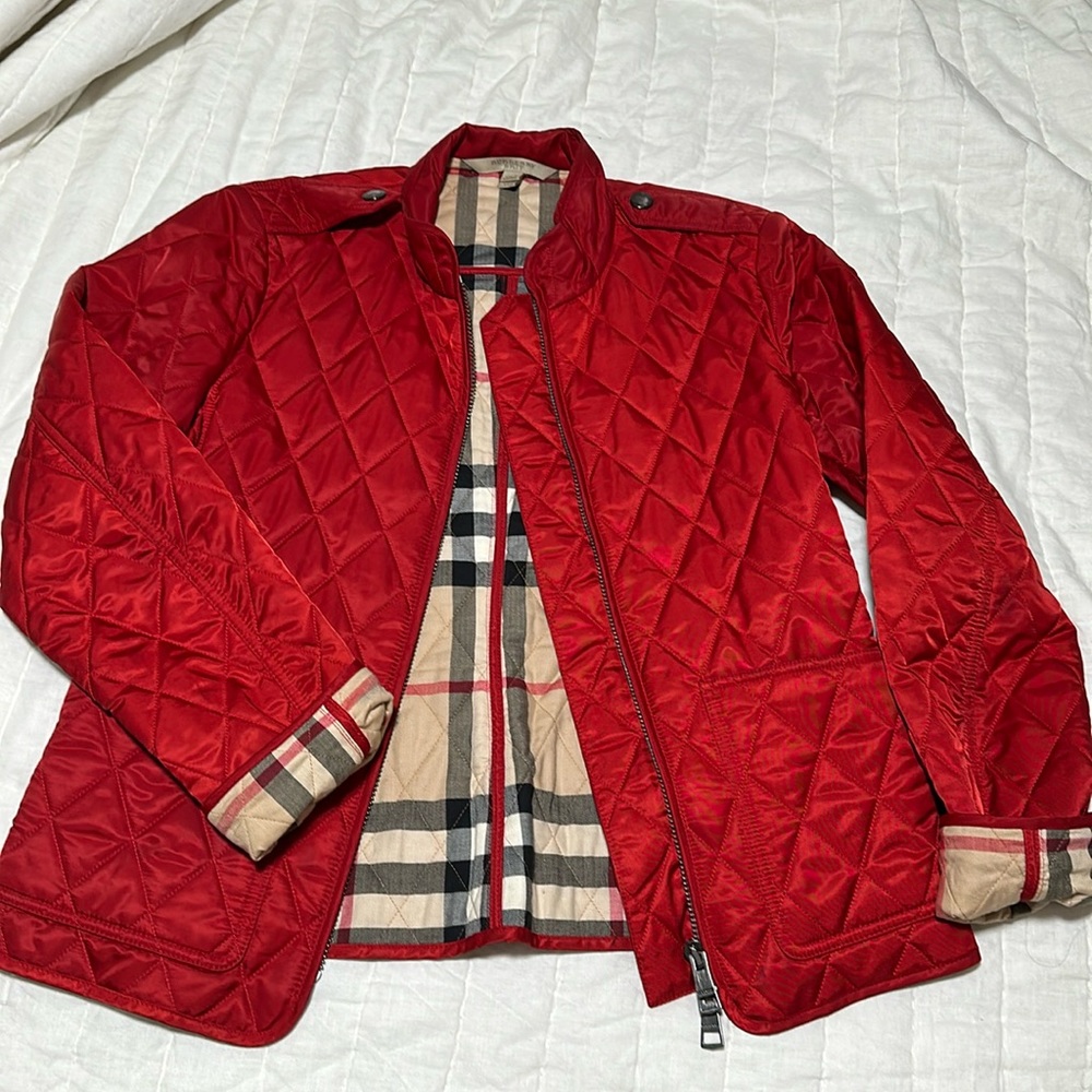Burberry Red Jacket! Lightly Used - image 1